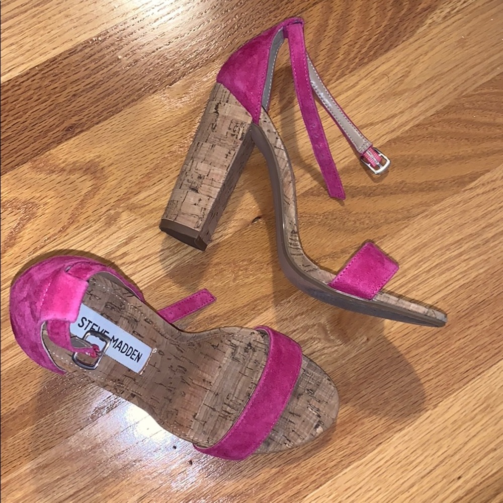 Steve Madden Fuchsia Cork Heels